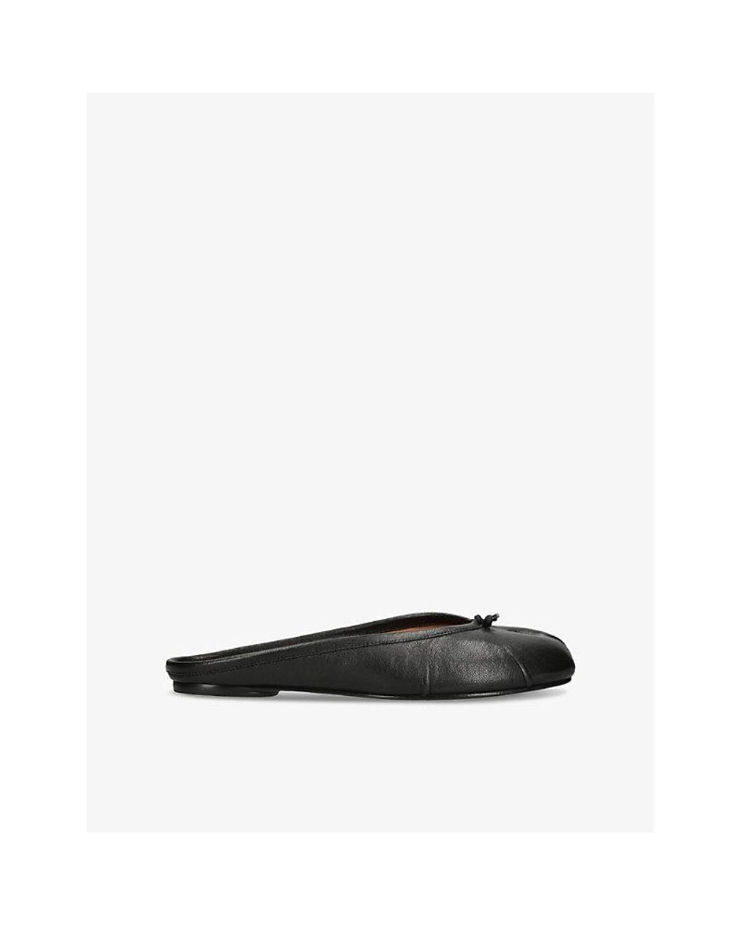 Maison Margiela Black Tabi Split-Toe Leather Ballet Flats
