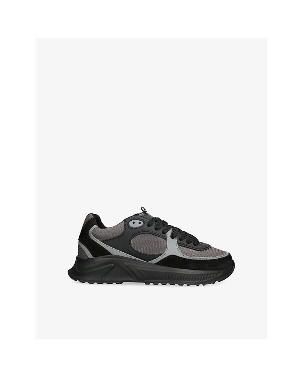 Cleens Black Onesixty Runner Suede And Mesh Trainers for men