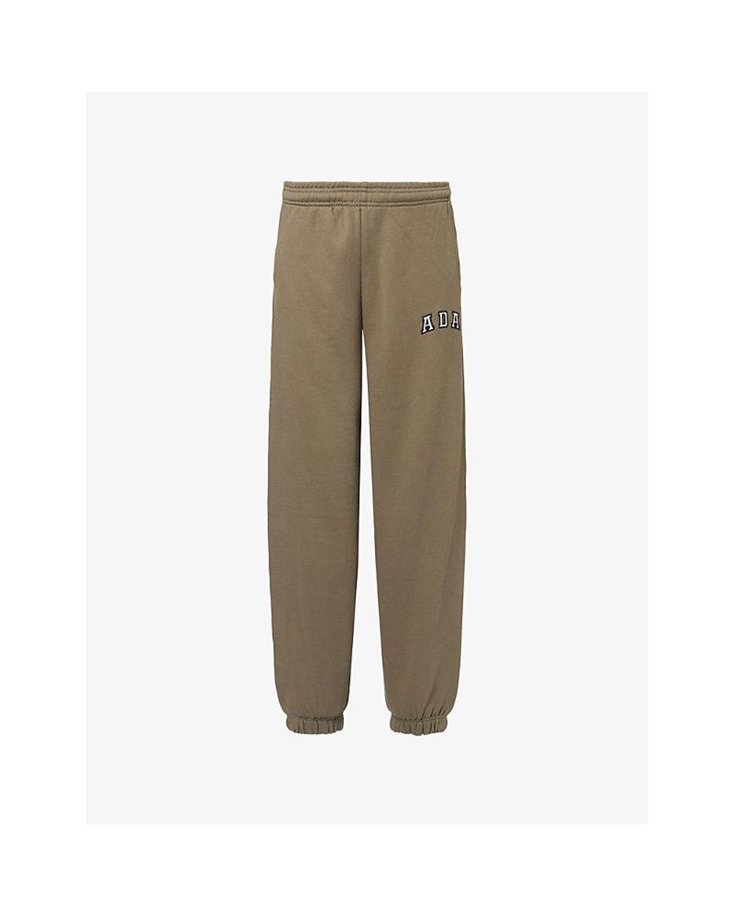 ADANOLA Green Ada Logo-Embroidered Cotton-Fleece Jogging Bottoms