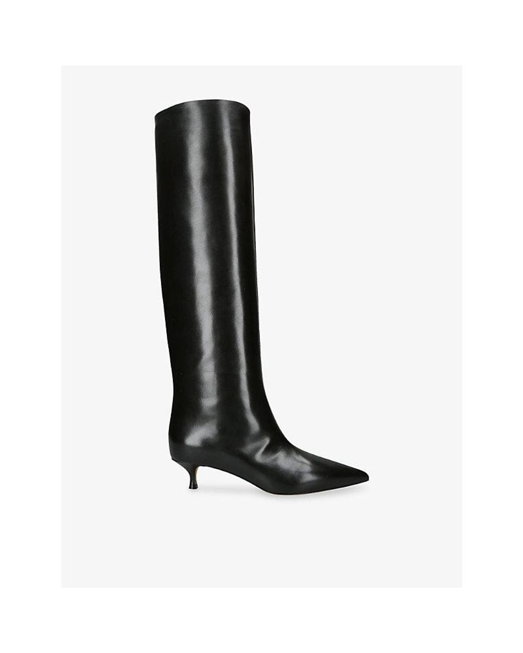 Le Monde Beryl Black Babouche High-Leg Leather Boots