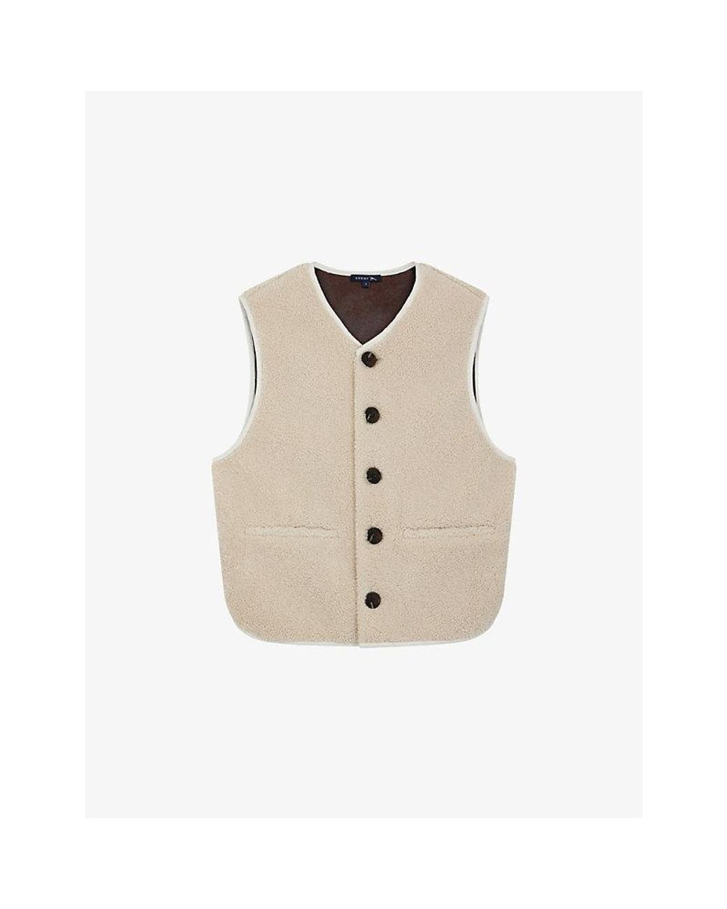 Soeur Natural Fusil Teddy-Textured Faux-Fur Gilet