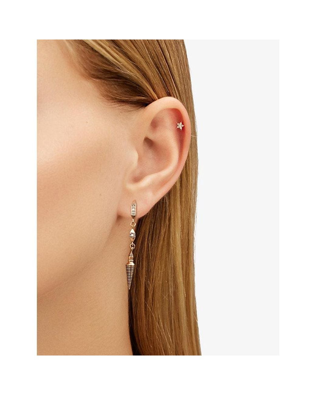 Kismet by Milka Metallic Objet 0.04Ct Diamond Drop Earring