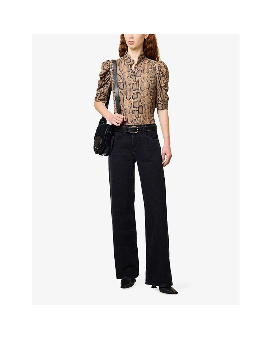 FRAME Blue Saturday Straight-Leg Low-Rise Denim Jeans