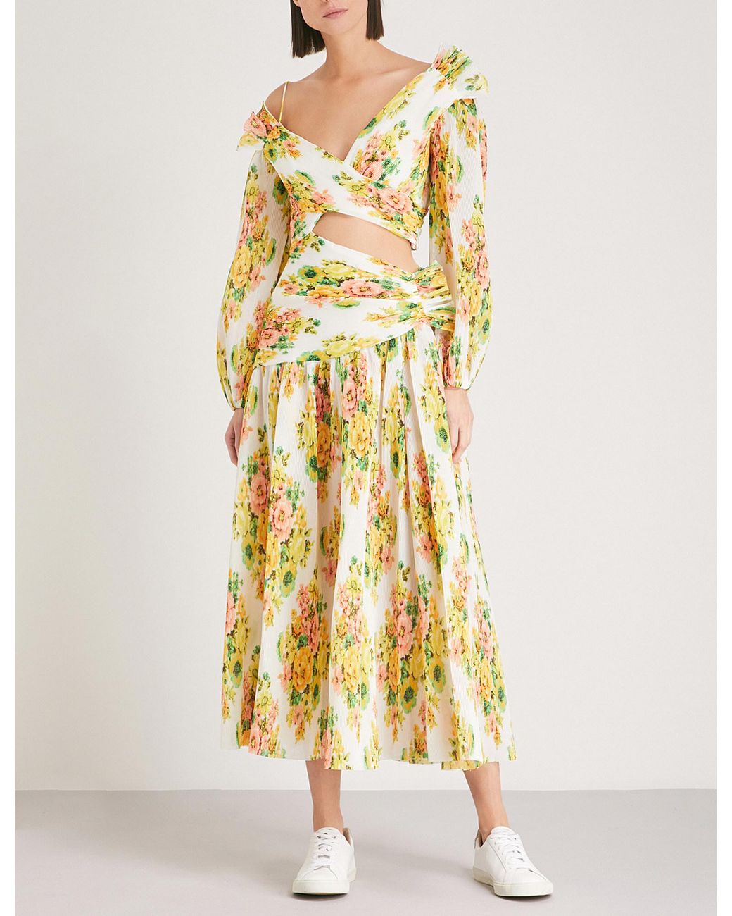 golden plisse dress zimmermann