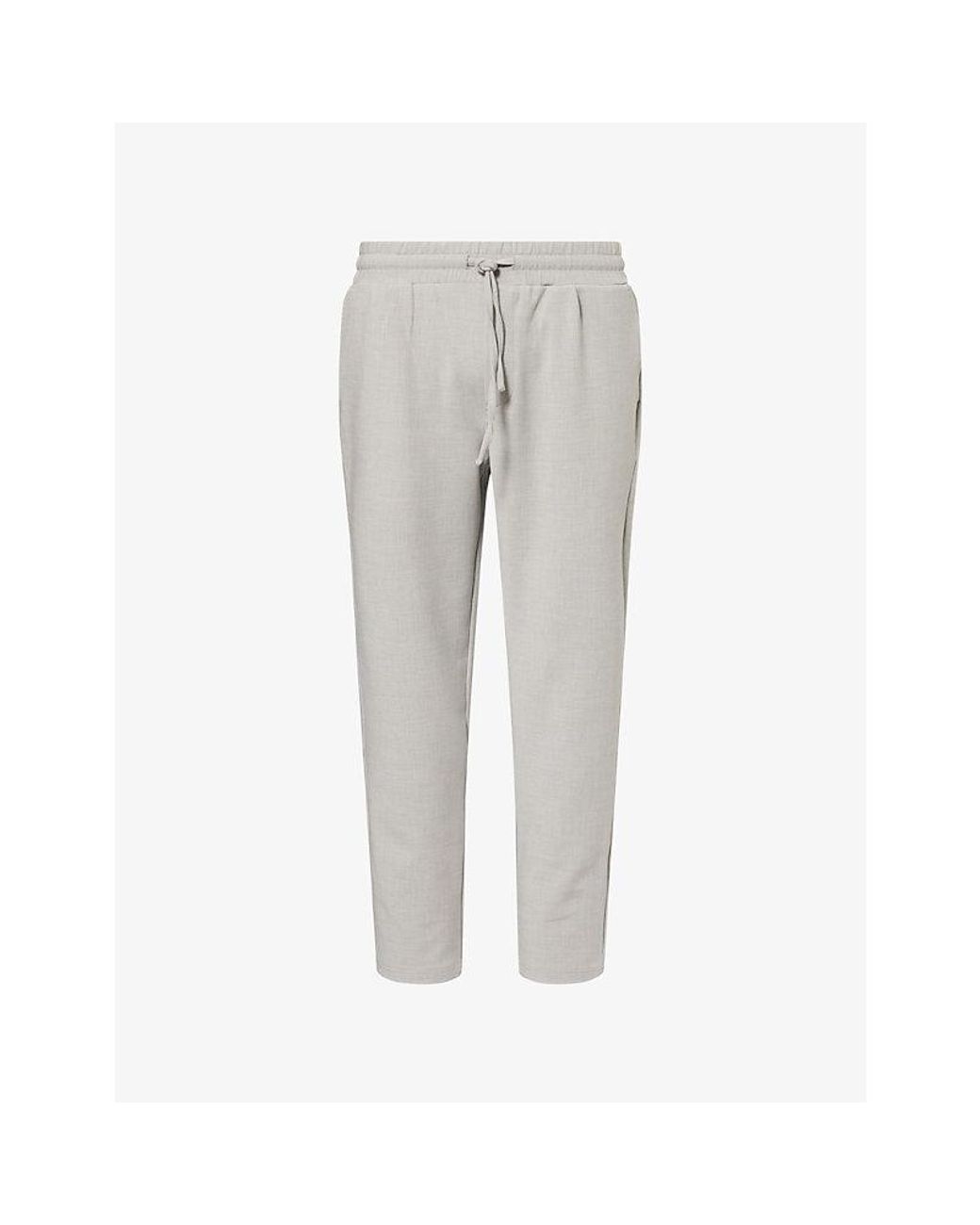 Arne Gray Smart Casual Tapered-Leg Woven Jogging Bottoms for men