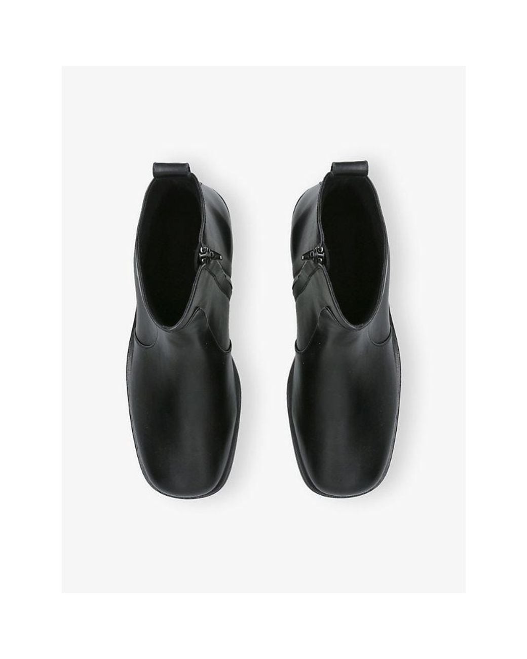 Studio Nicholson Black Square-Toe Leather Ankle Boots for men
