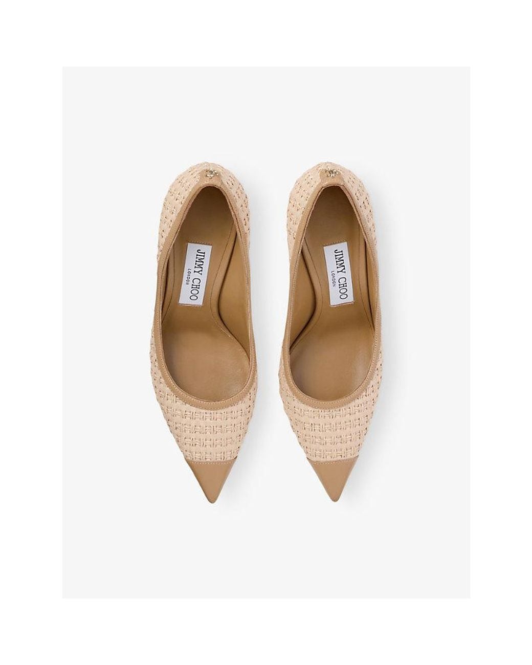 Jimmy Choo Natural Love 85 Raffia And Leather Pumps
