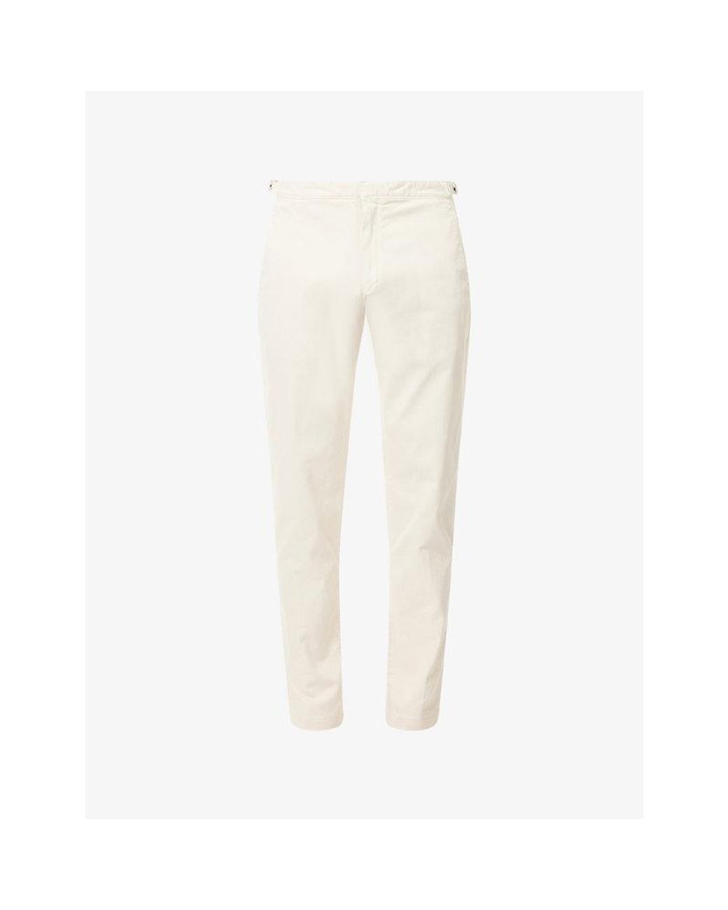 Orlebar Brown Natural Fallon Tailored-Fit Stretch-Cotton Trousers for men