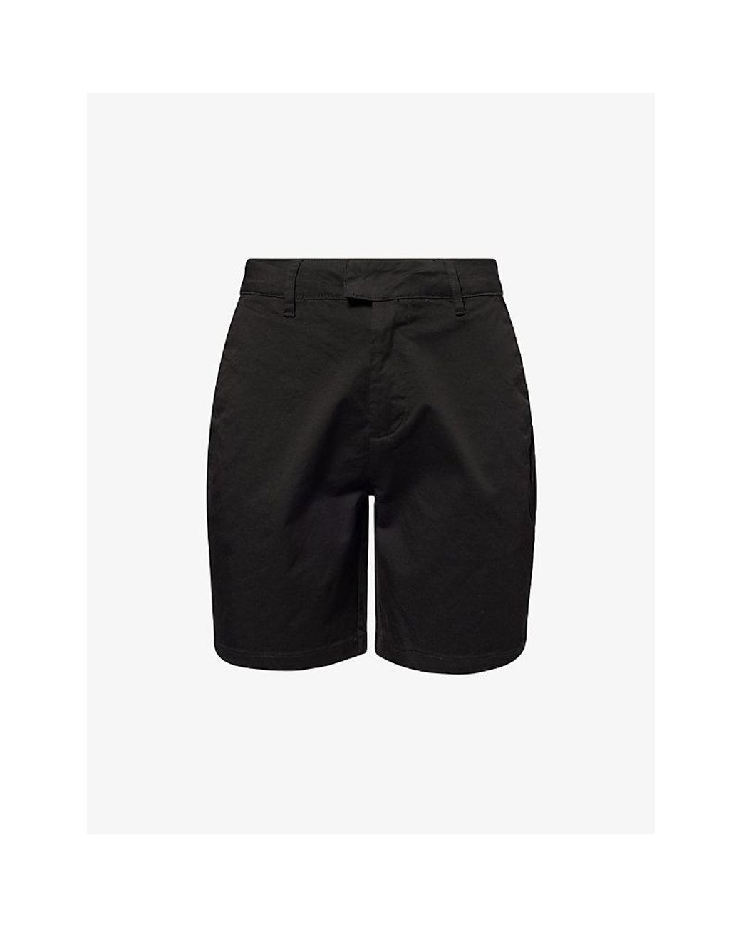 Arne Black Tailored Chino Cotton-Blend Shorts for men