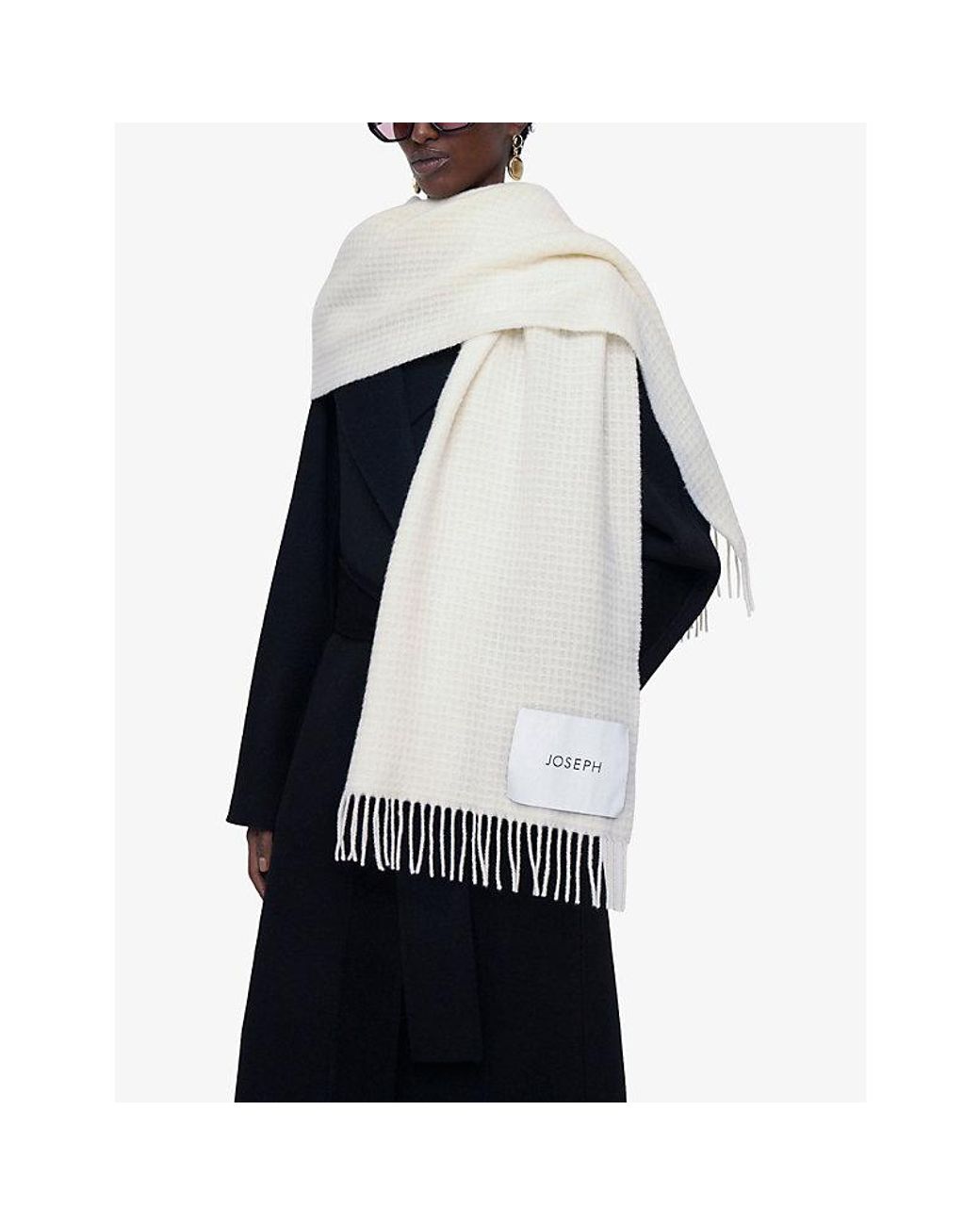 Joseph White Flora Waffle Wool Scarf
