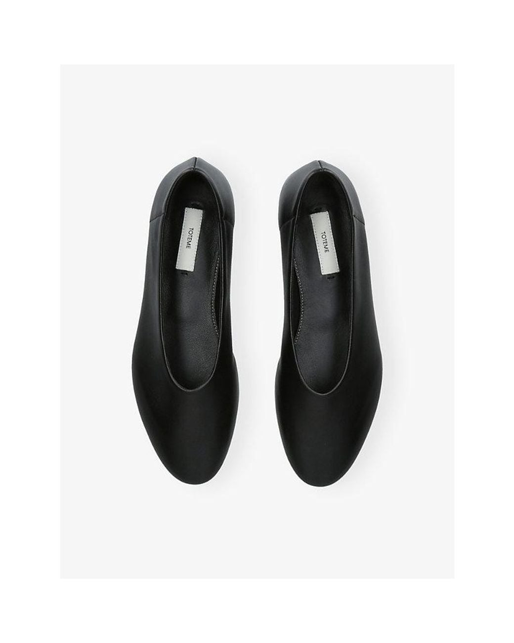 Totême Black Slip Leather Ballet Flats