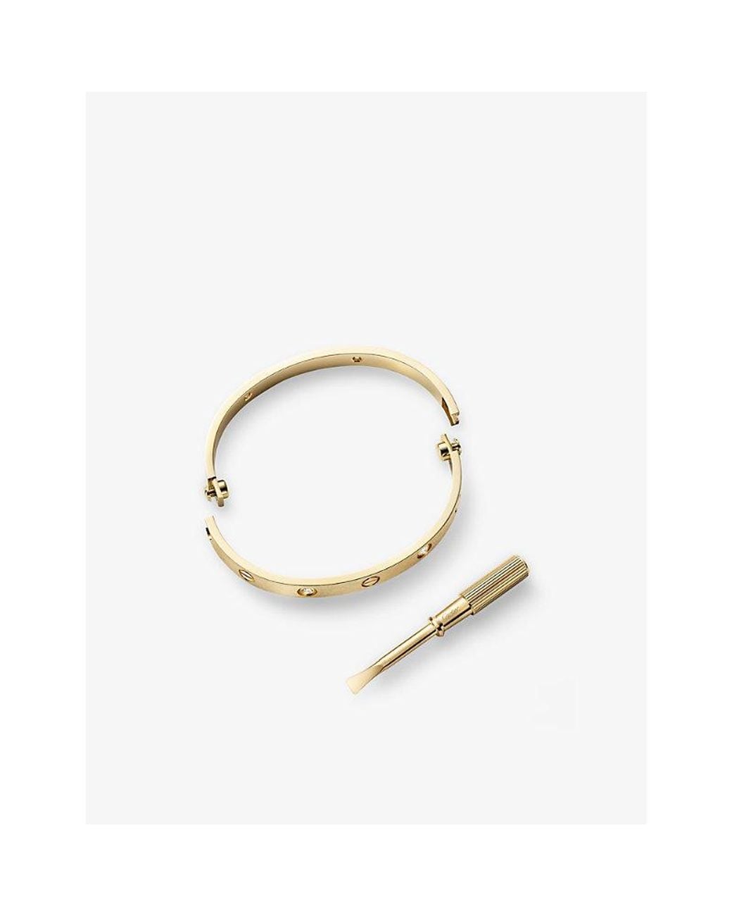 Cartier Natural Love Classic Brushed 18Ct- And 0.42Ct Diamond Bracelet