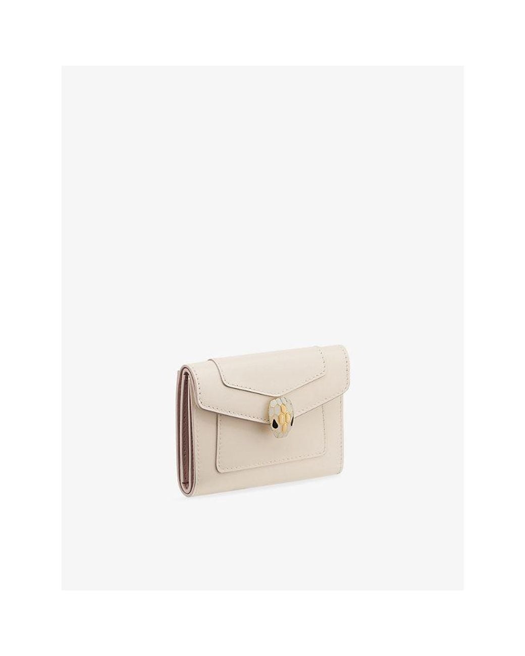 BVLGARI White Serpenti Tri-Fold Leather Wallet