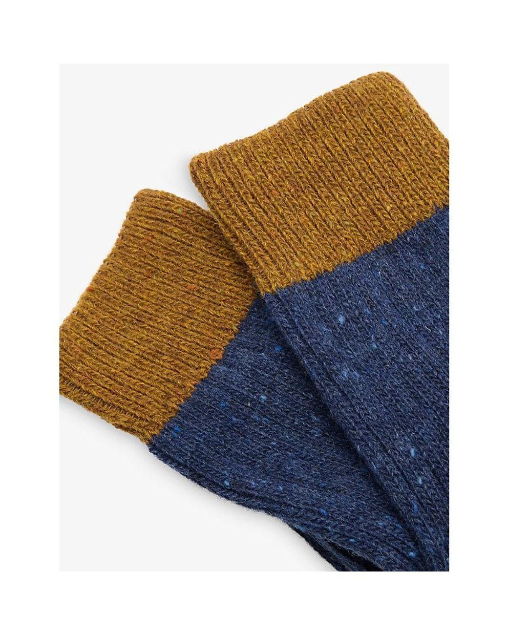 Barbour Blue Houghton Wool Blend Socks for men