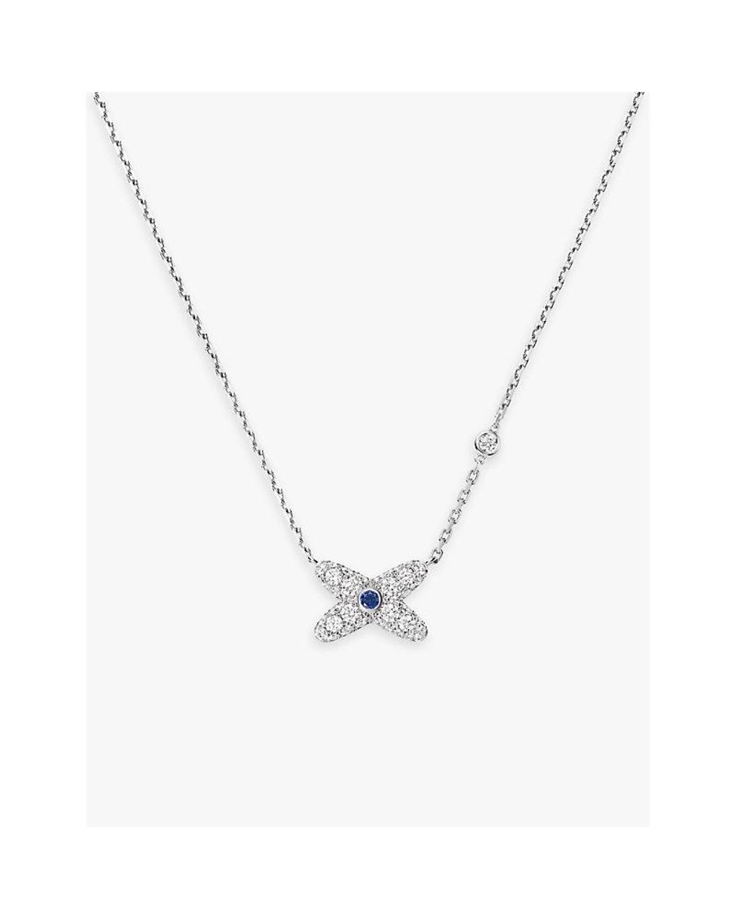 Chaumet Metallic Jeux De Liens 18Ct- 0.07Ct Brilliant-Cut Sapphire And 0.99Ct Brilliant-Cut Diamond Pendant Necklace