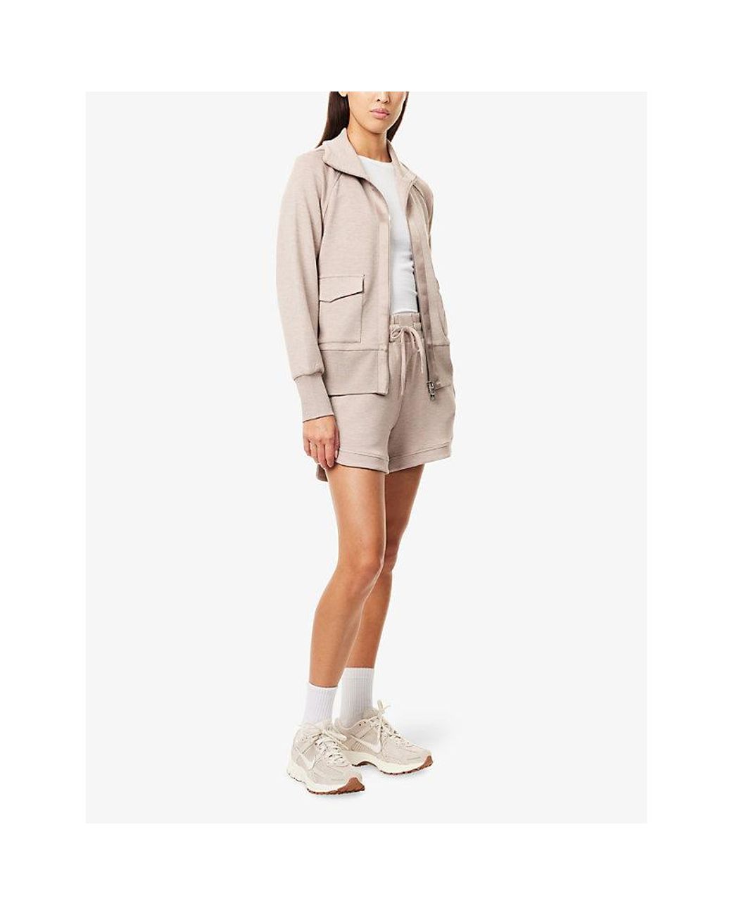 Varley Natural Ollie High-Rise Stretch-Jersey Shorts