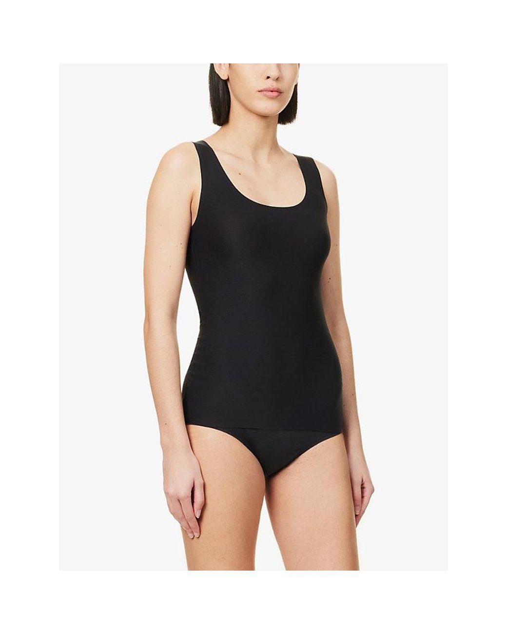 Chantelle Black Soft Stretch One-Size Invisible Vest Top