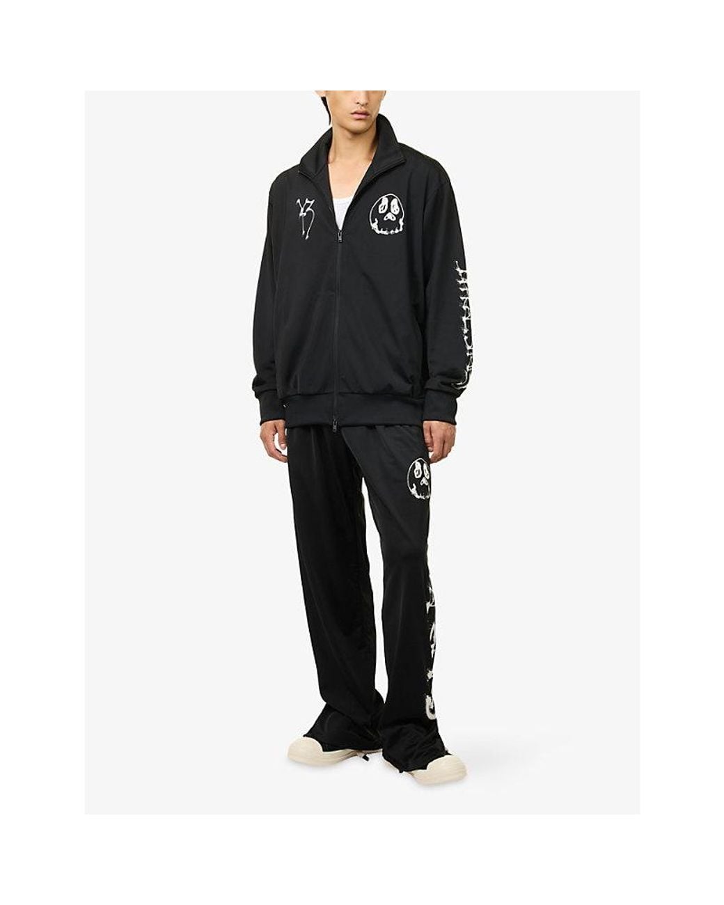 Y-3 Black Chito Graphic-Print Nylon Track Jacket for men