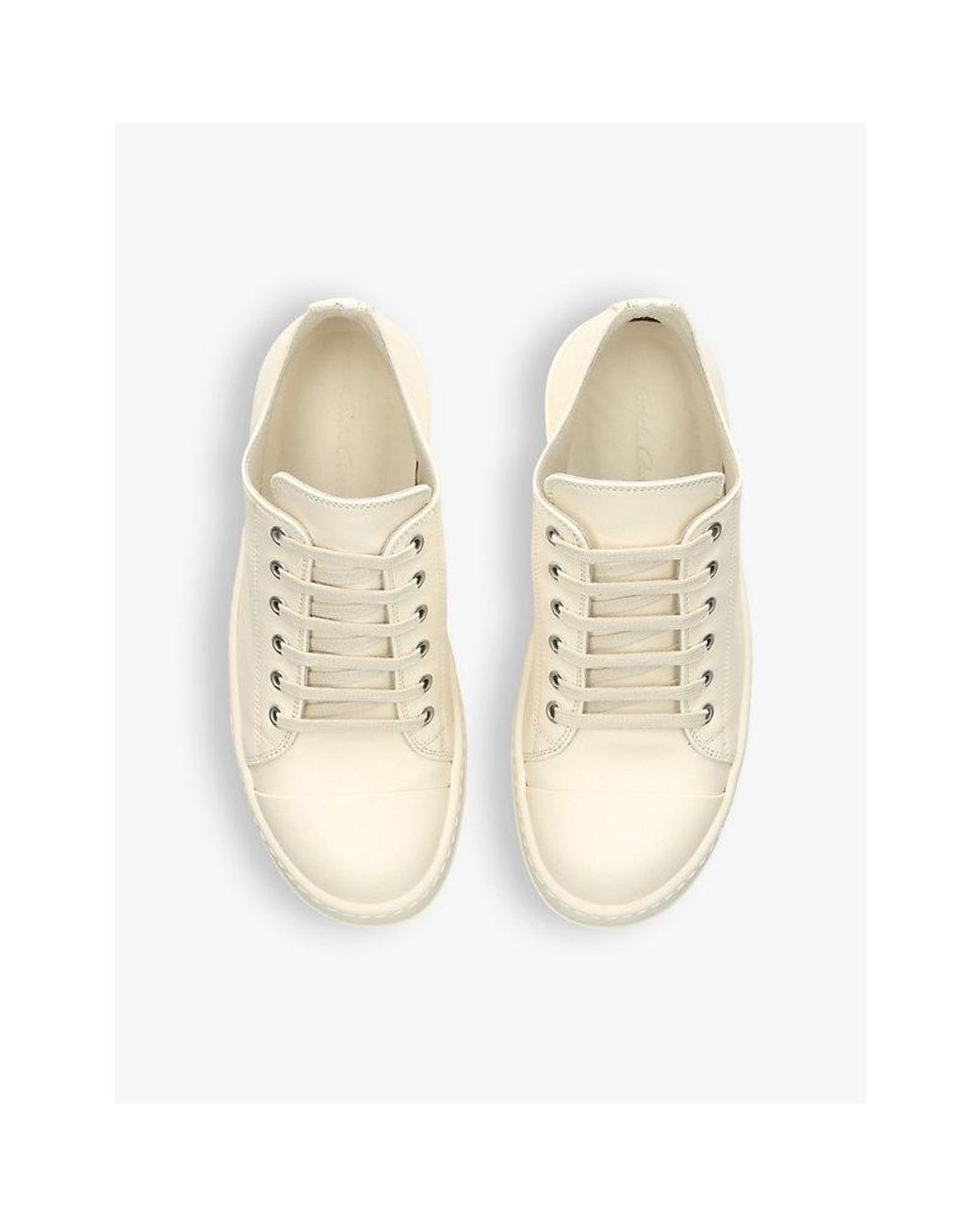Rick Owens Natural Leather Low-Top Sneakers