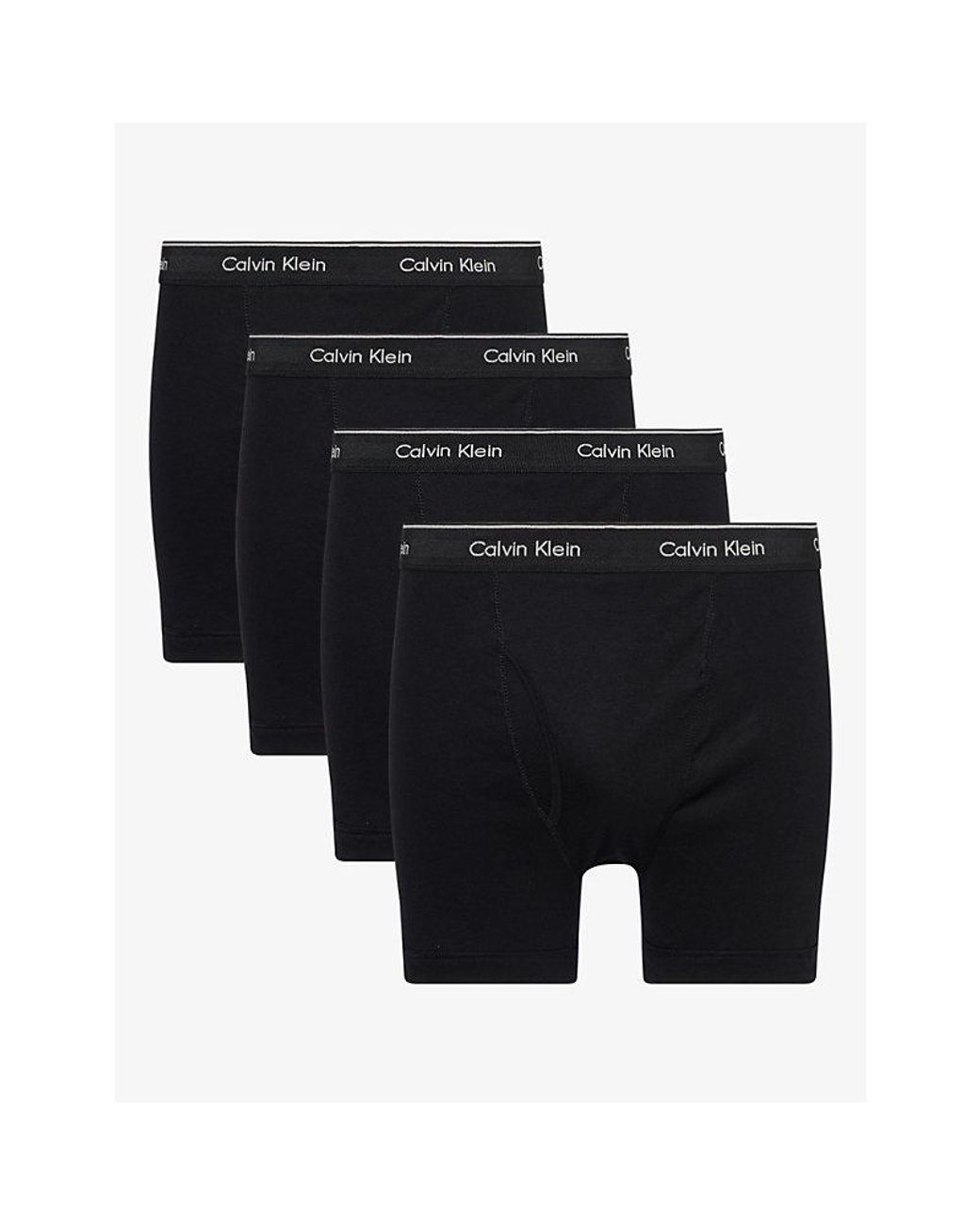 Calvin Klein Black Logo-Waistband Pack Of Three Cotton Boxer Briefs for men