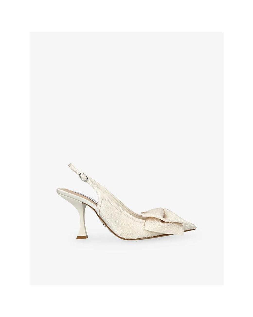 Steve Madden White Neasa Embellished Heels