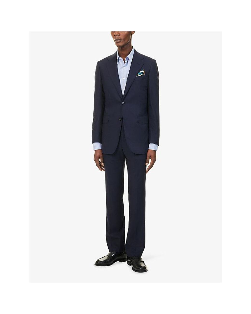 Dunhill Blue Belgravia Single-Breasted Wool Jacket for men
