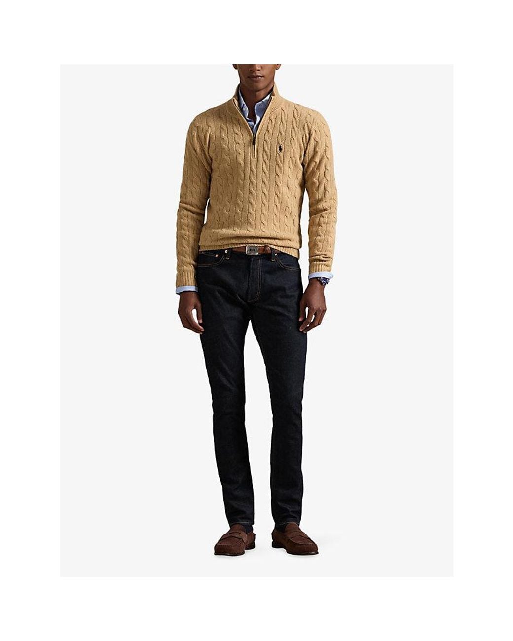 Polo Ralph Lauren Natural Cable-Knit Quarter-Zip Wool And Cashmere Jumper for men