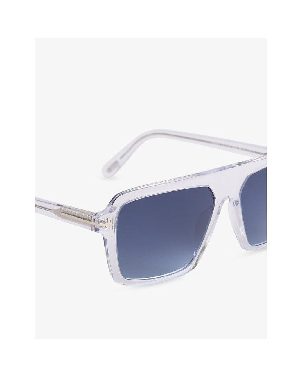 Tom Ford Blue Ft1204 Stavros Pilot-Frame Metal Sunglasses for men