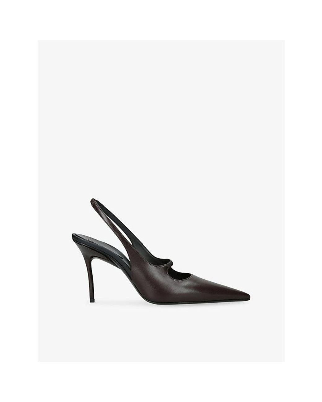 Alaïa Black Drop Slingback Leather Heeled Courts