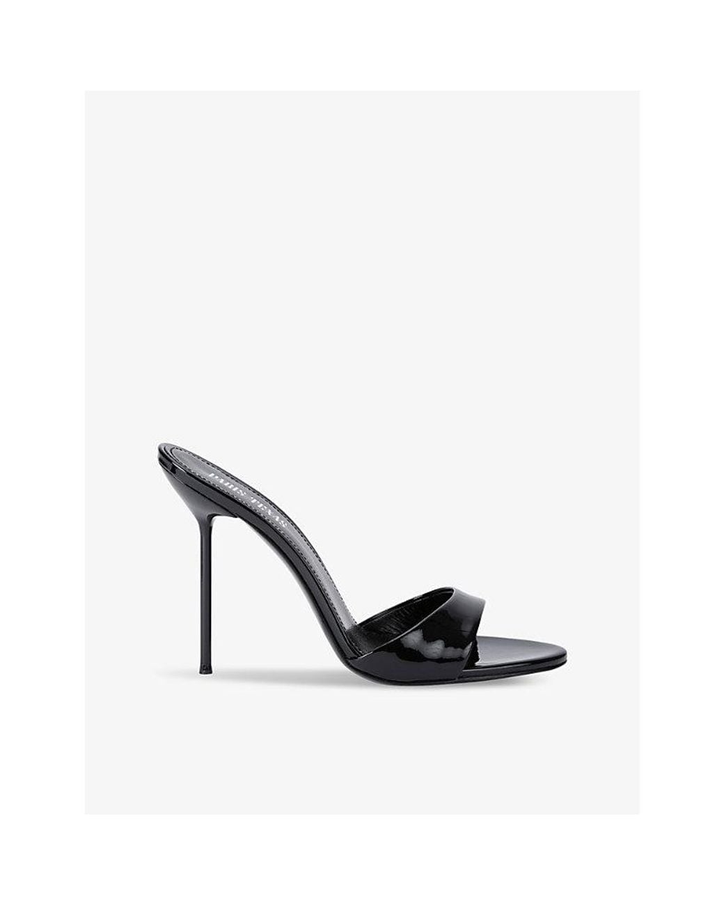 Paris Texas Black Lidia Patent Heeled Leather Mules