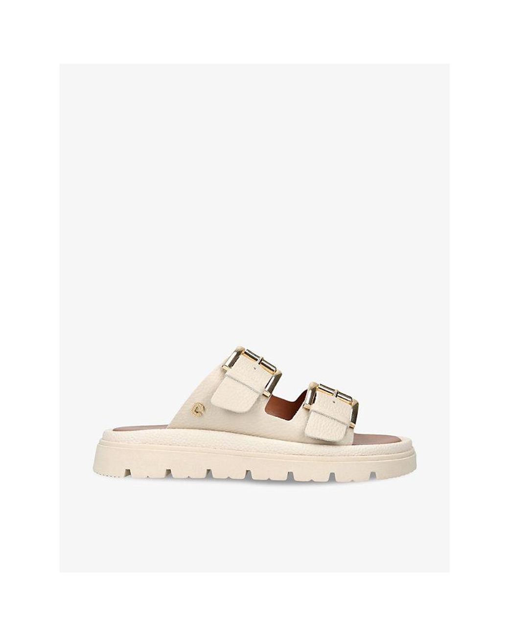 Carvela Kurt Geiger Natural Pavilion Buckle-Strap Leather Sandals