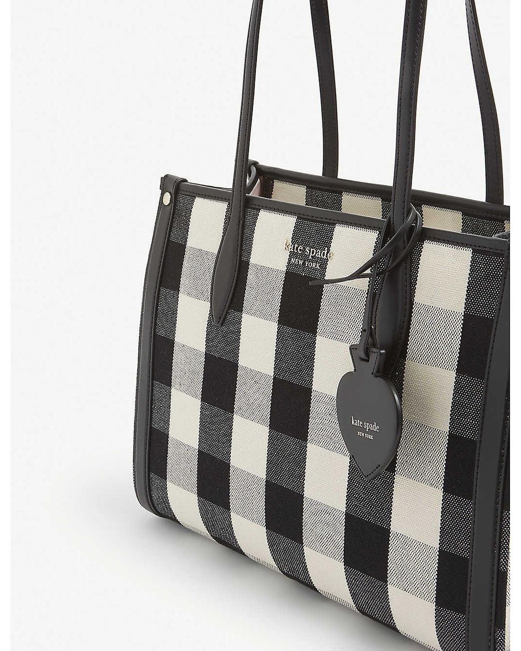 Kate Spade Womens Black Multi Market Gingham-print Cotton-blend Tote Bag |  Lyst