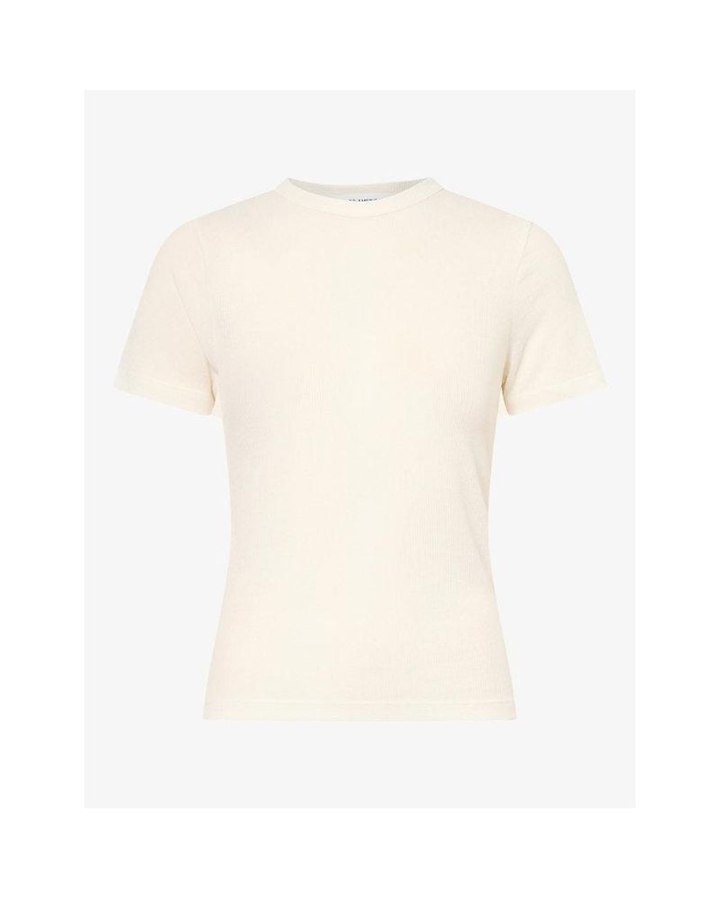 GOOD AMERICAN White The Sheer Rib Woven Turtleneck