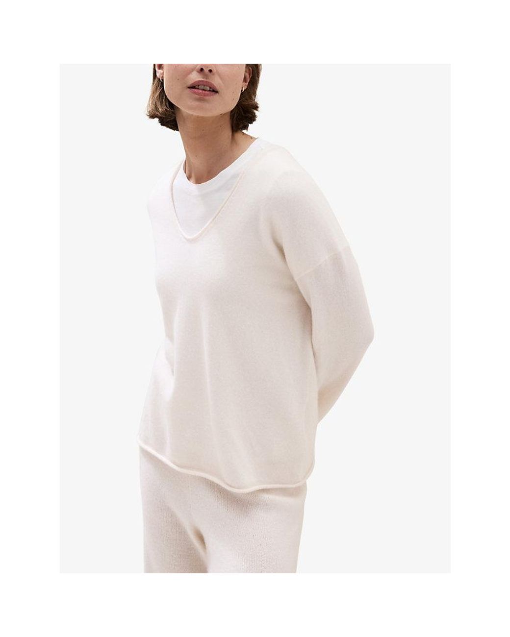 The White Company White Voop-Neck Relaxed-Fit Cashmere Jumper