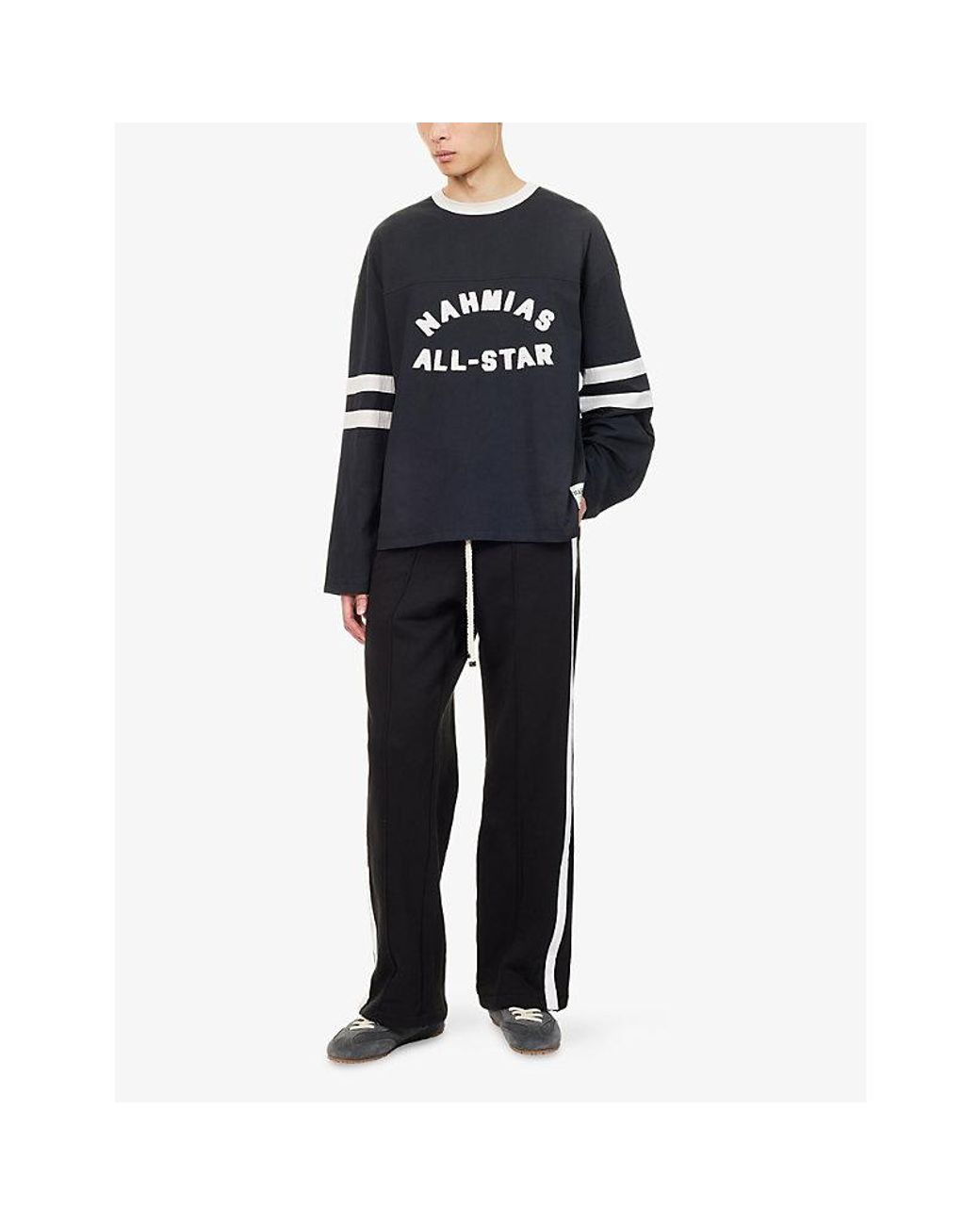 NAHMIAS Blue All Star Varsity Long-Sleeve Cotton-Jersey T-Shirt for men