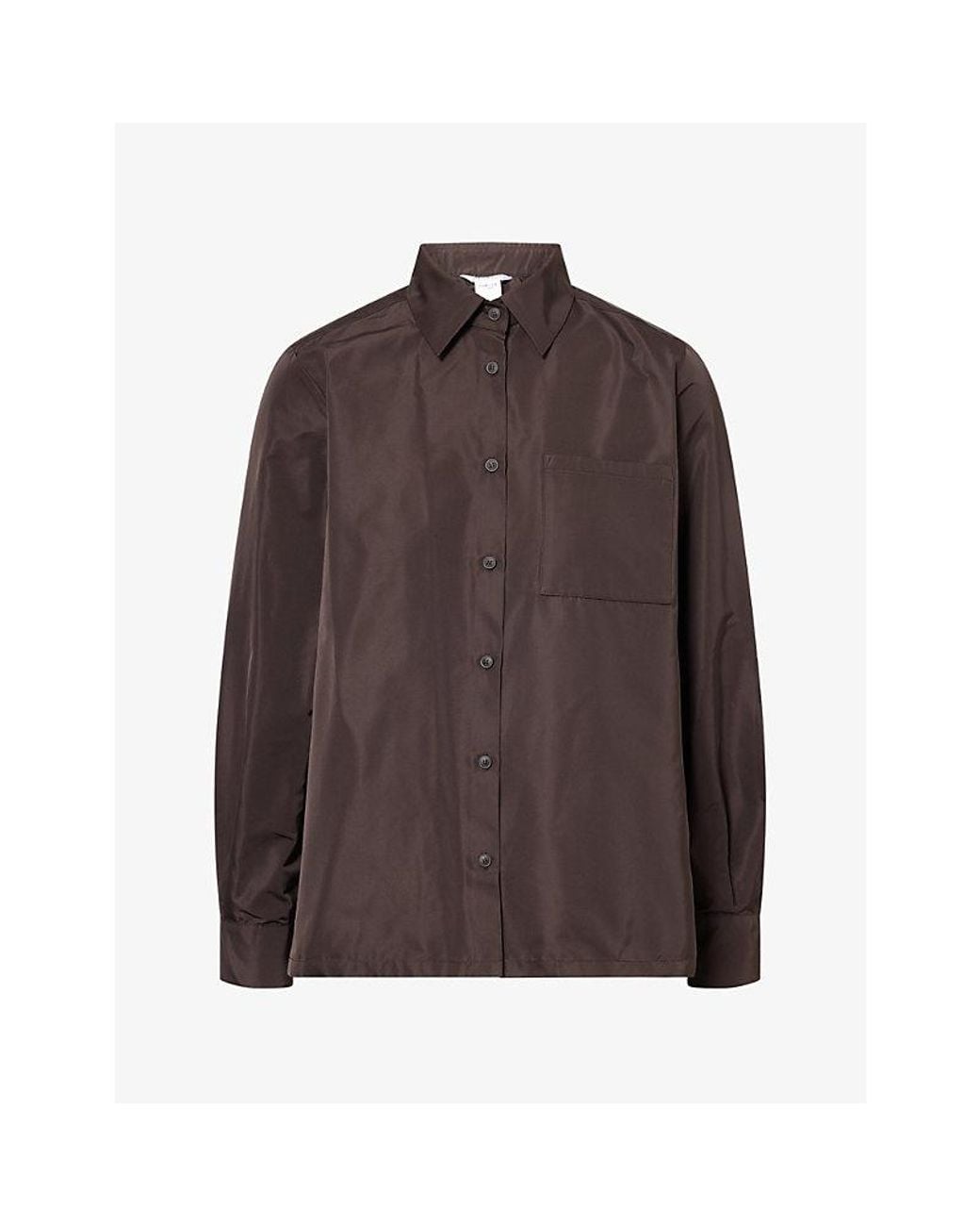 Max Mara Brown Long-Sleeve Woven Shirt