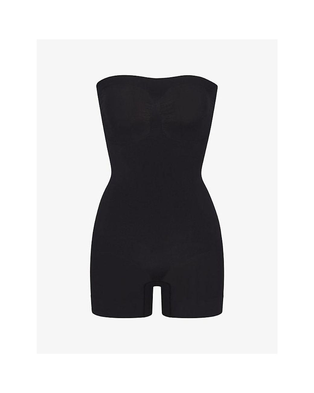 Skims Black Sculpt Strapless Ruched Stretch-woven Body X
