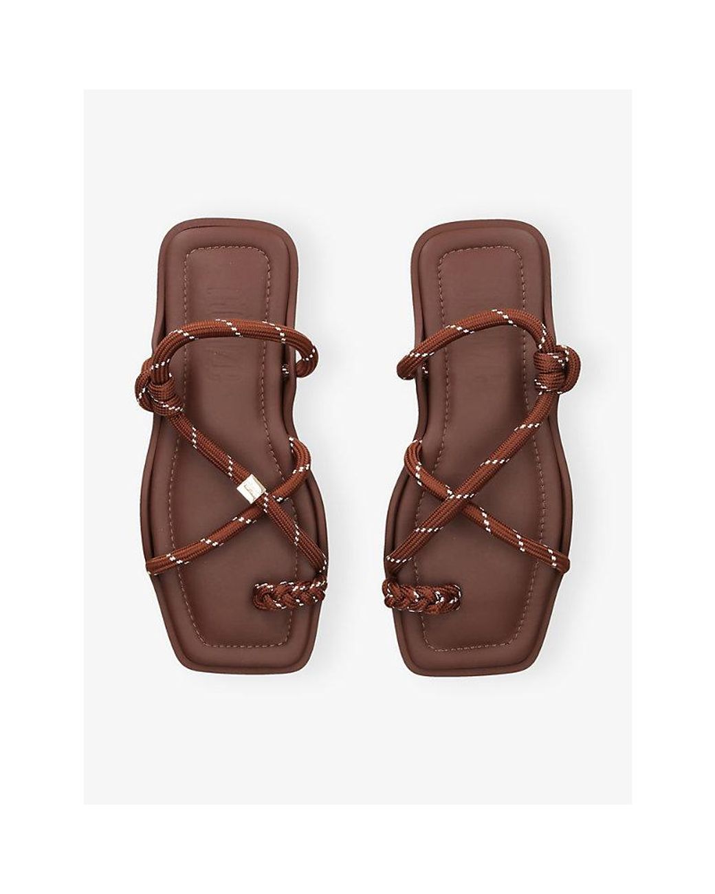 FLOWZE Brown Flò Square Woven Sandals