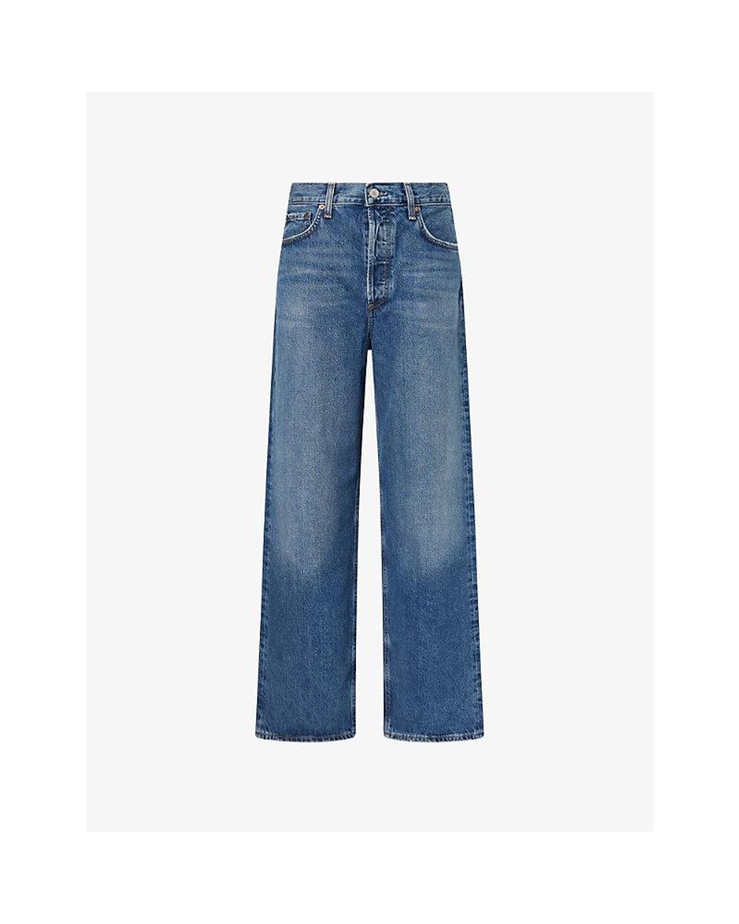 Agolde Blue Low Slung Baggy Denim Jeans