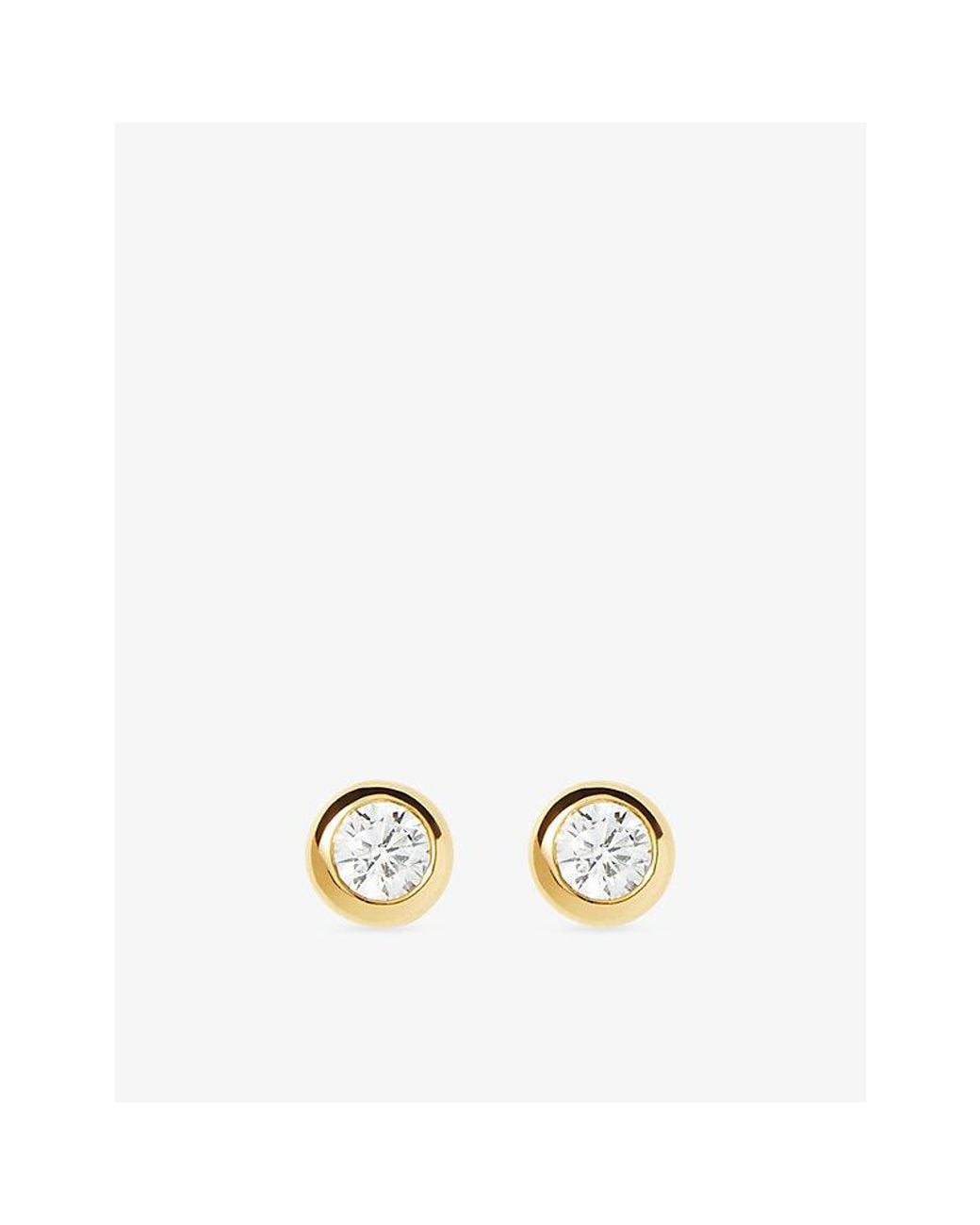 Missoma Metallic Classic Stone 18Ct Vermeil And Cubic Zirconia Stud Earrings
