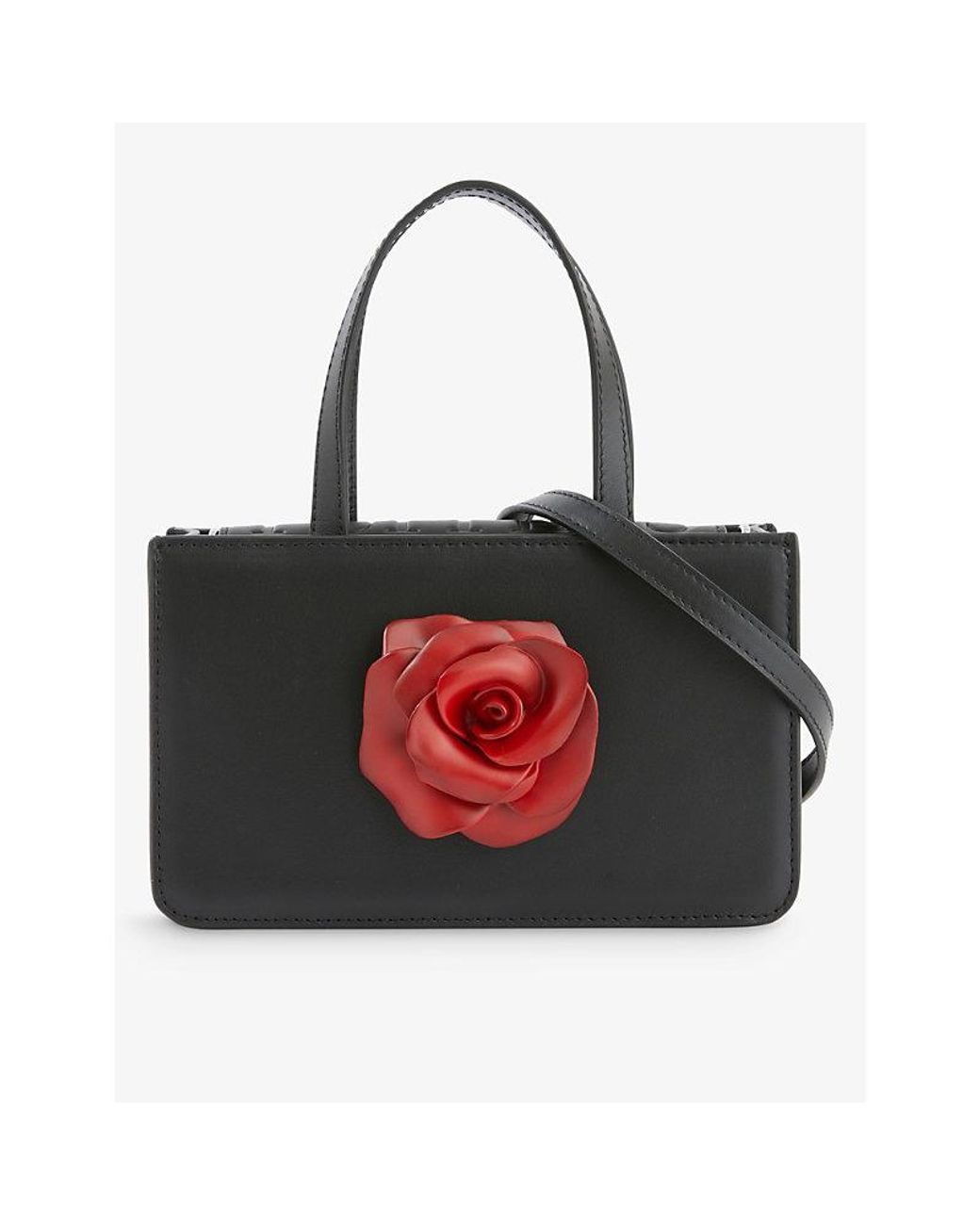 S black leather Rose bag