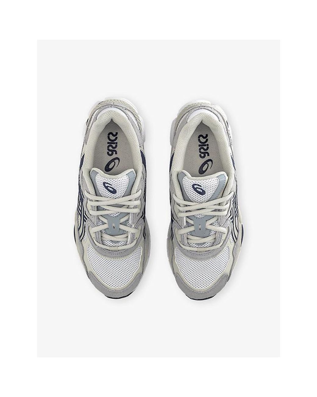 Asics White Gel-Nyc Mesh And Suede Trainers