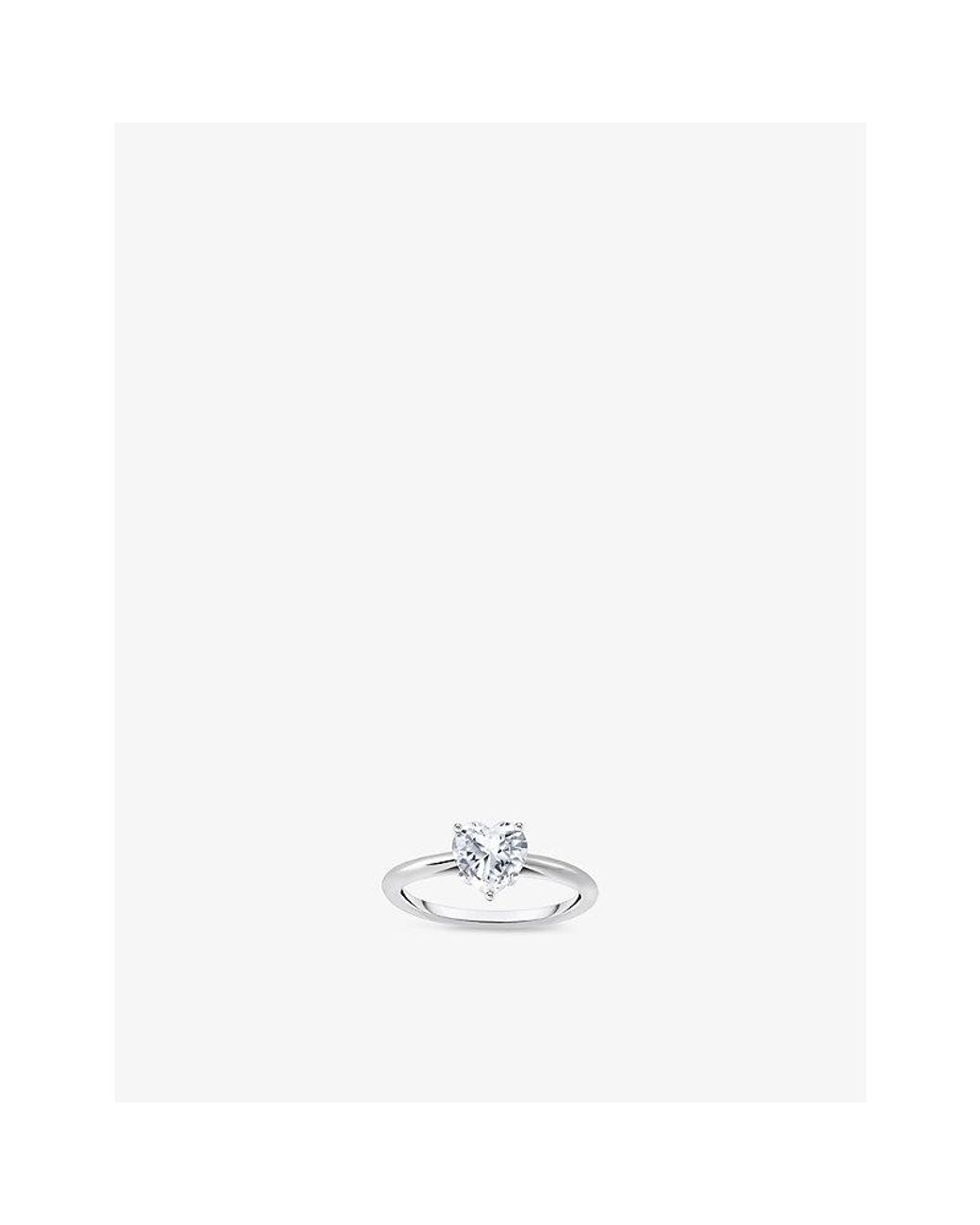 Thomas Sabo White Heart-Shaped 925 Sterling And Cubic Zirconia Ring