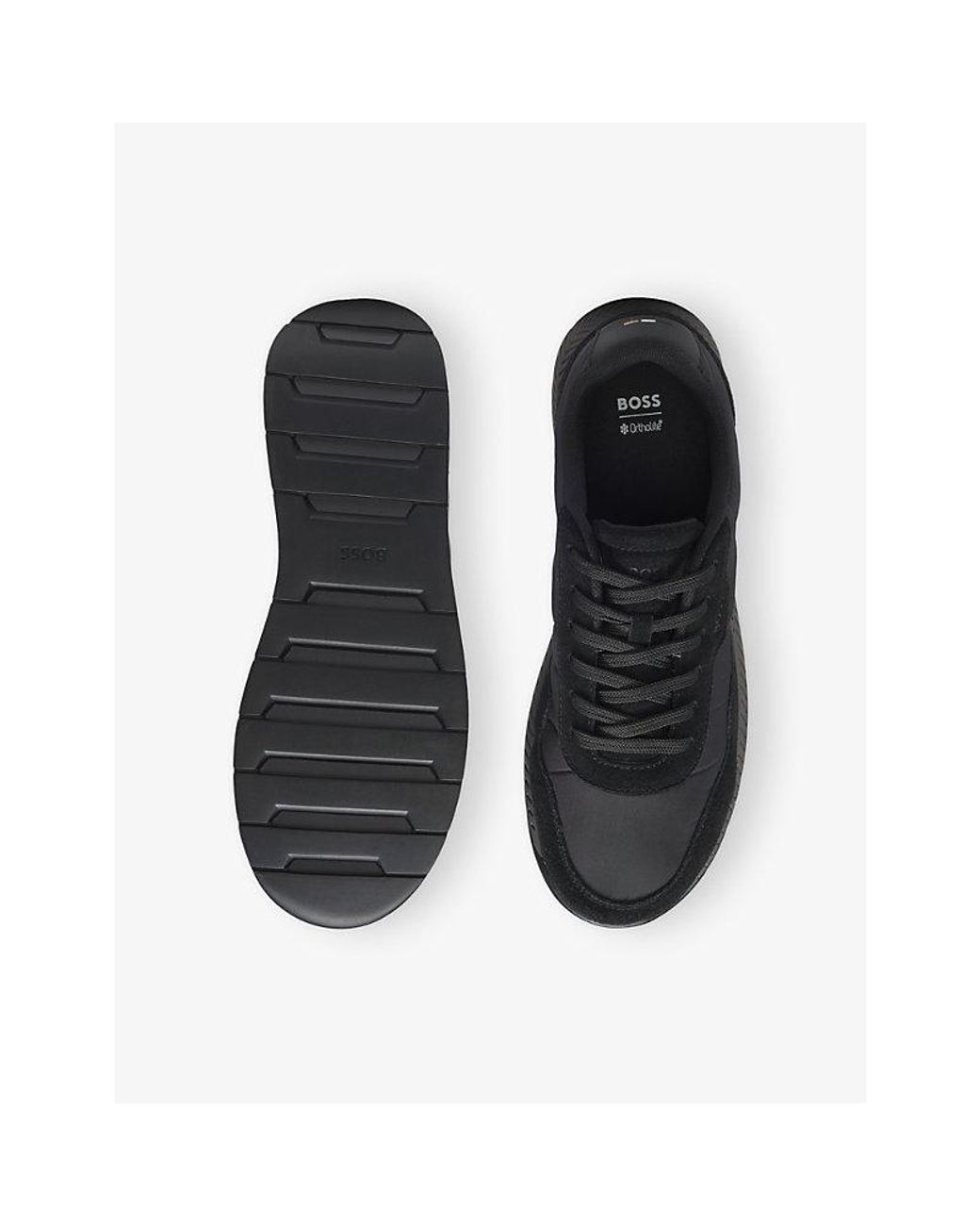Boss Black Running Mesh And Suede Trainers for men