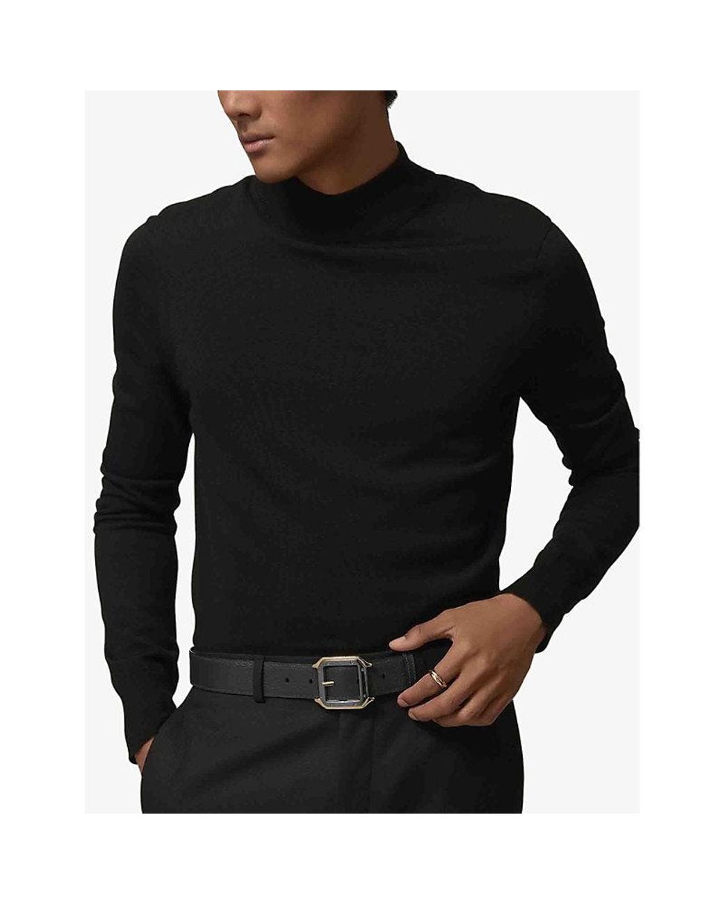 Cartier Black Santos De Reversible Leather Belt for men