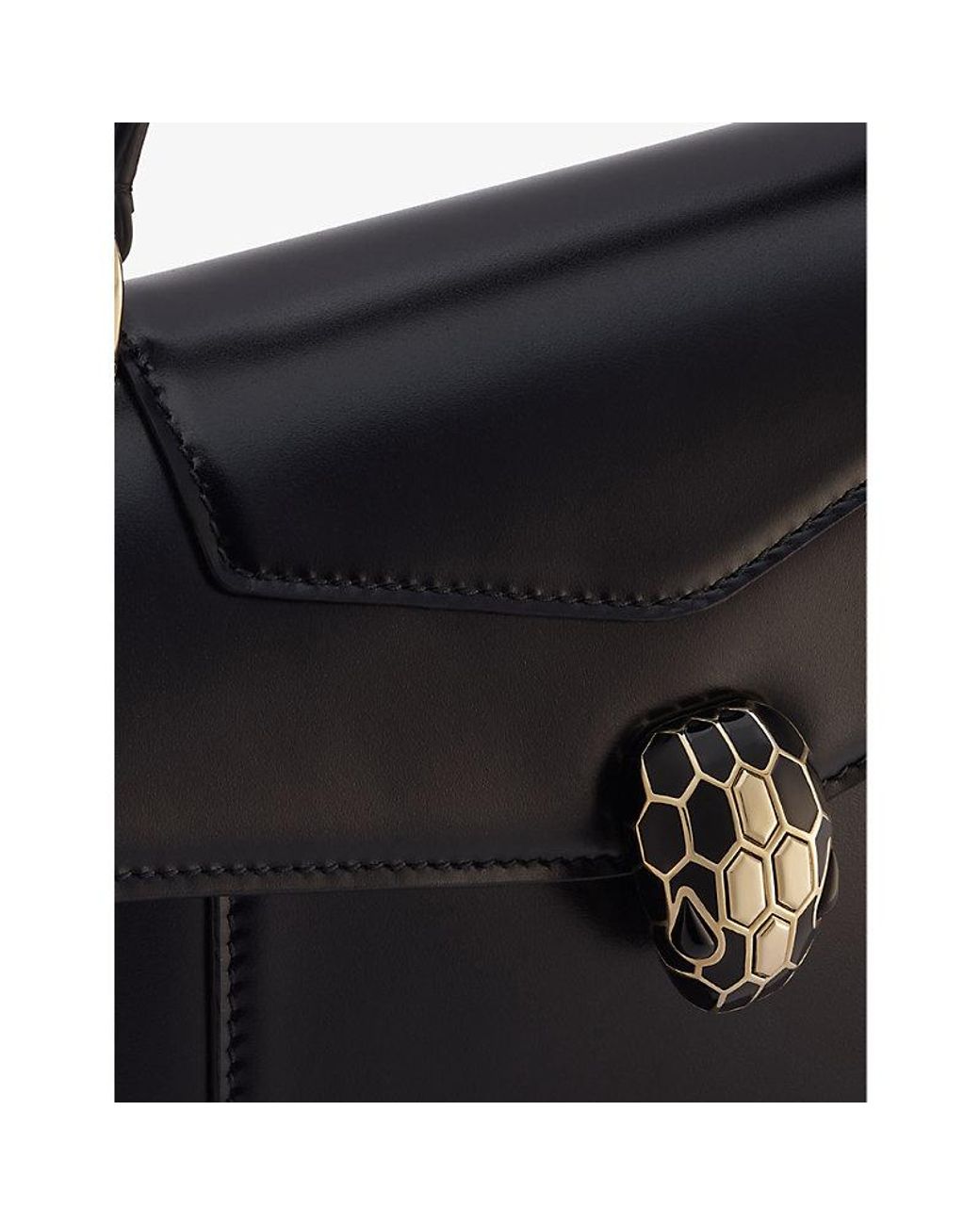 BVLGARI Black Serpenti Forever Medium Leather Top-Handle Bag