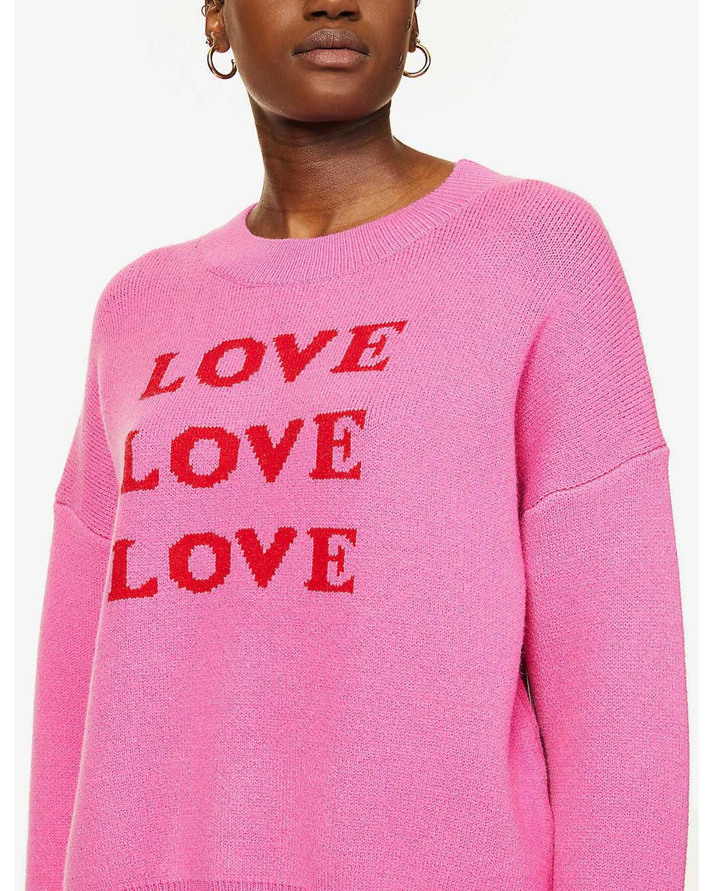 Slogan-print Knitted Jumper 