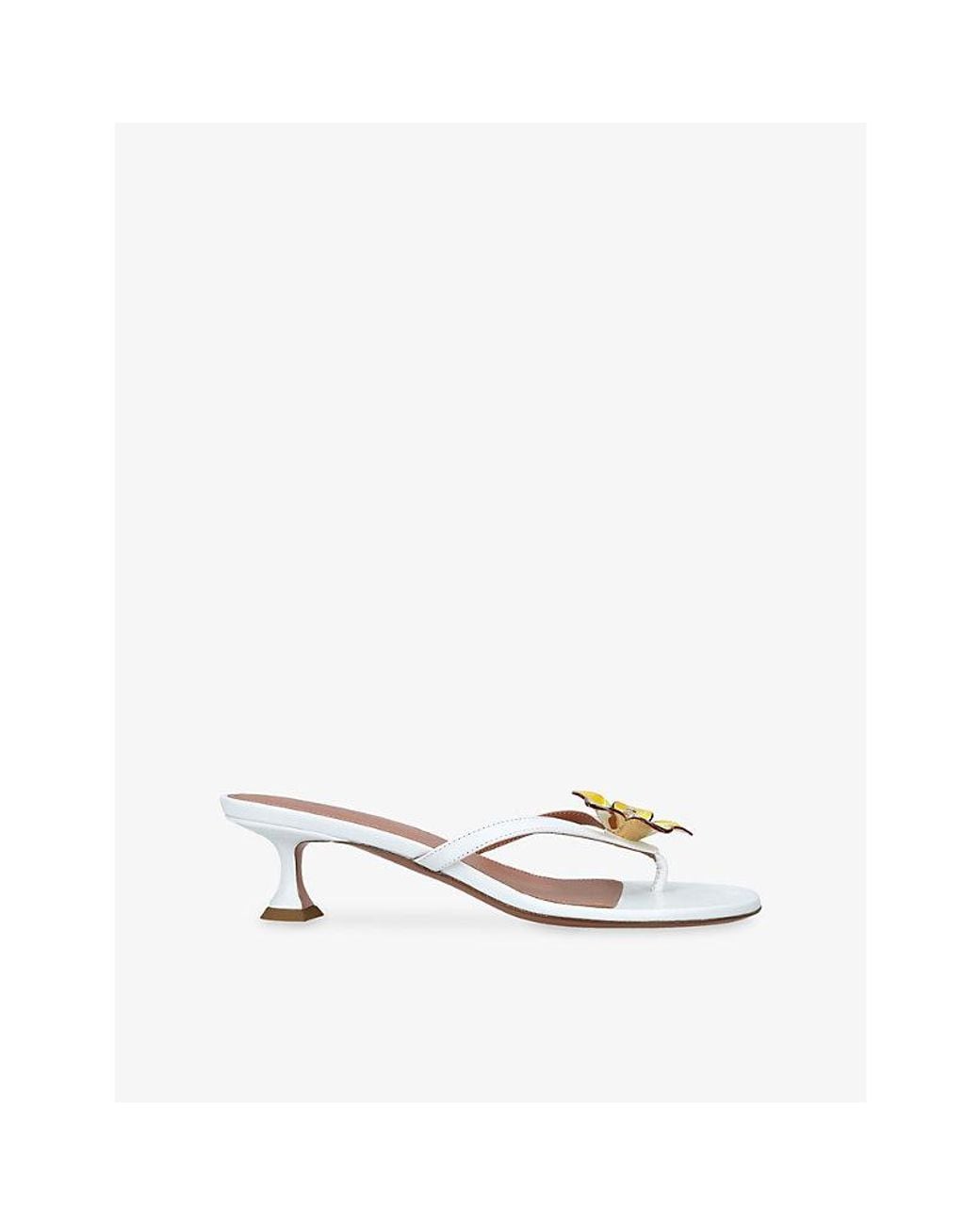 AMINA MUADDI White Vittoria 45 Slingback Leather Sandals