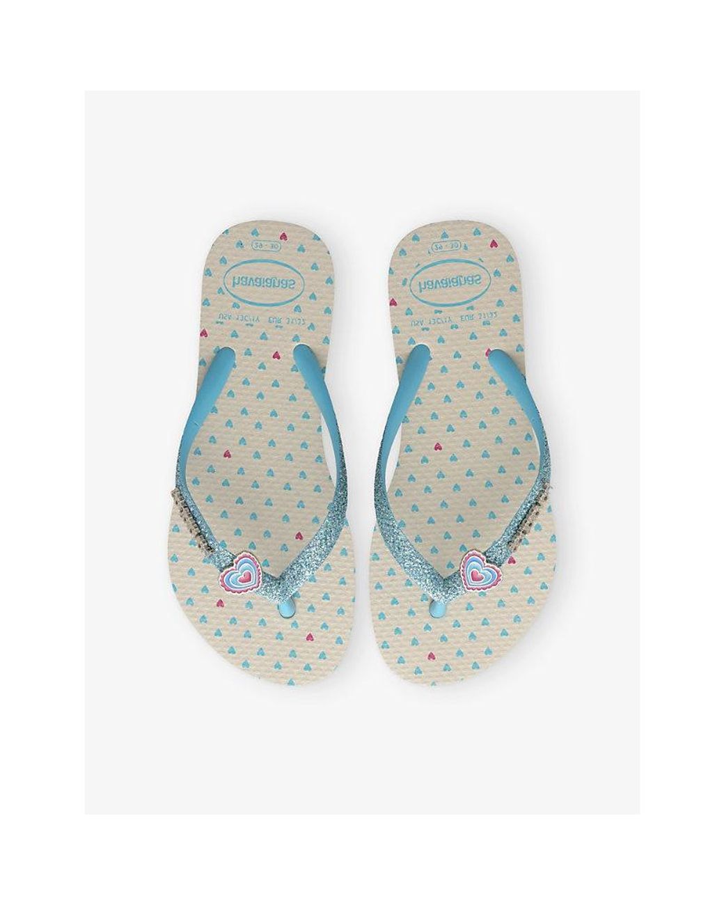Havaianas Blue Kids Slim Glitter Trendy Rubber Flip-Flops