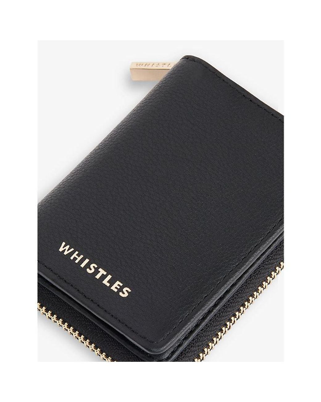 Whistles Black Koa Branded Leather Purse
